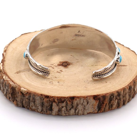 Navajo‎ Bracelet Cluster Turquoise Jewelry Sterling Silver NA Women's Sz 6.25 ** - Picture 5 of 10